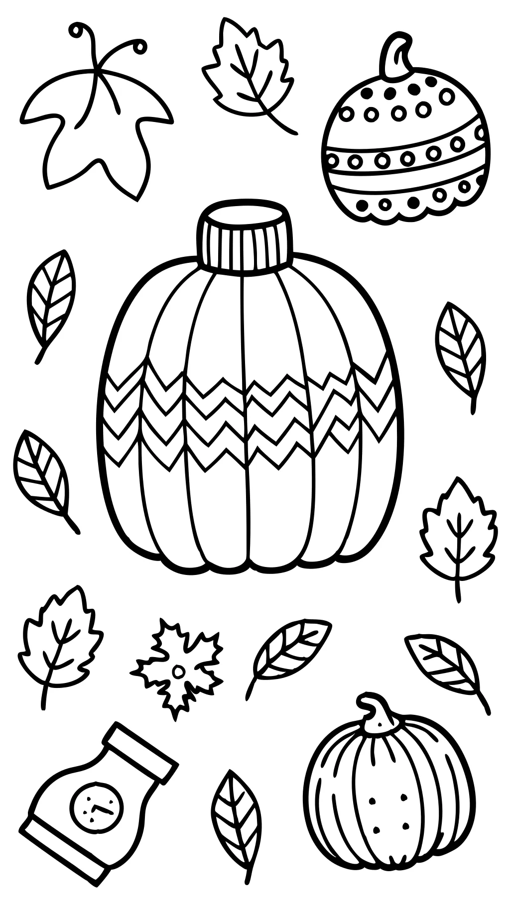 simple fall coloring pages